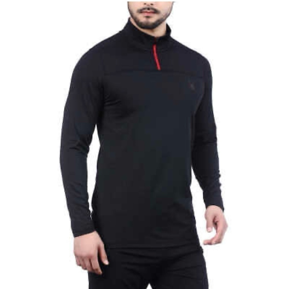 Spyder Mens Black 1/4 Zip Activewear Pullover Large